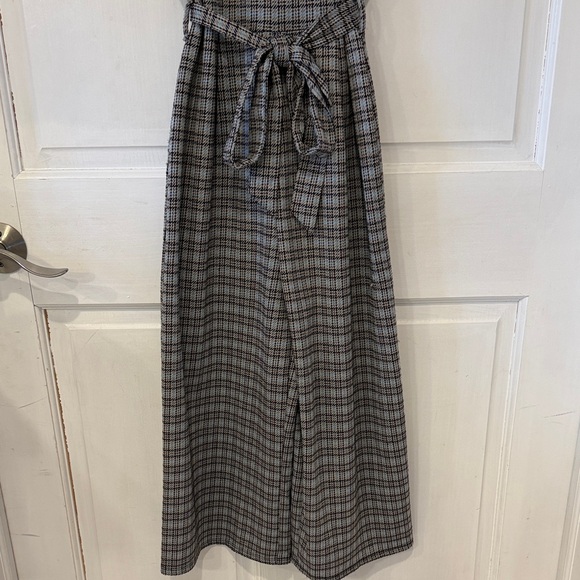 BeBop Gray Plaid Jumpsuit with Belted Waist - Picture 4 of 8